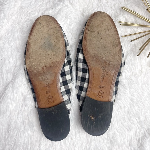 SAM EDELMAN Pemberly Mules Embellished Black Check Backless Slip On Flats 6.5 - Picture 4 of 8